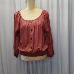 Timing top dusty rose size large